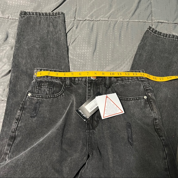 Nasty gal collection black wash your tone mom jeans distressed nwt us size 4 - Picture 7 of 8